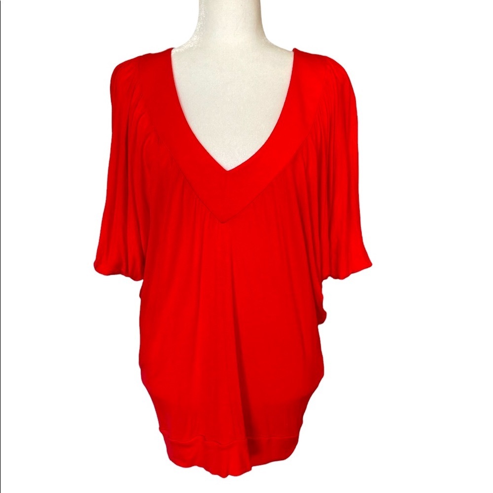 Kut from the Kluth Medium Dark Orange Solid Blouse